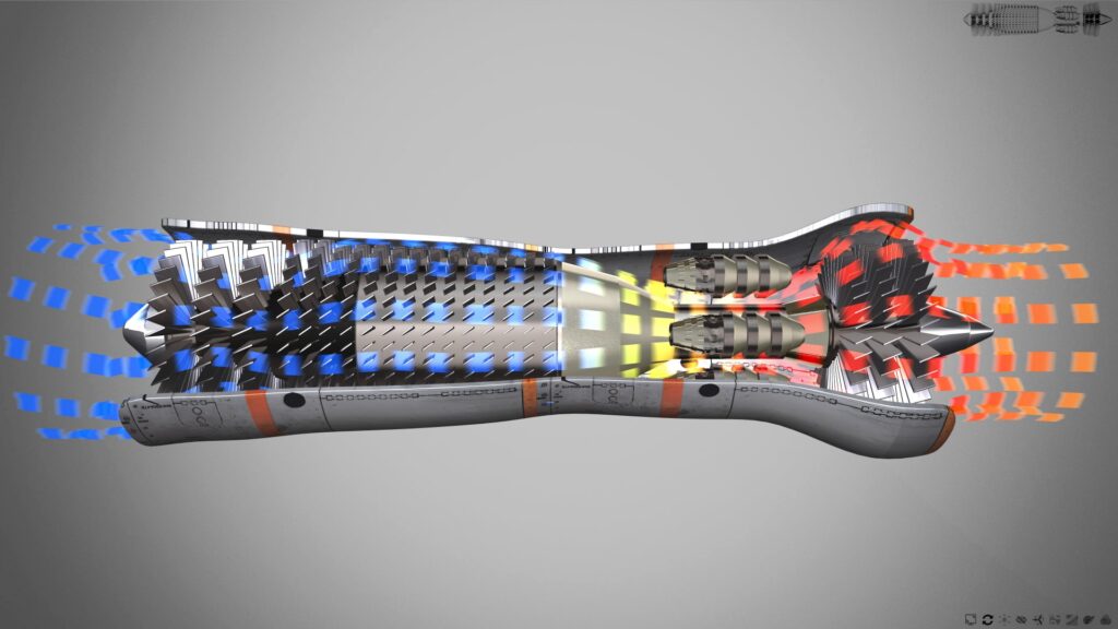 interaktywna aplikacja 3d edukacja techniczna budowa turbiny gazowejj ciag